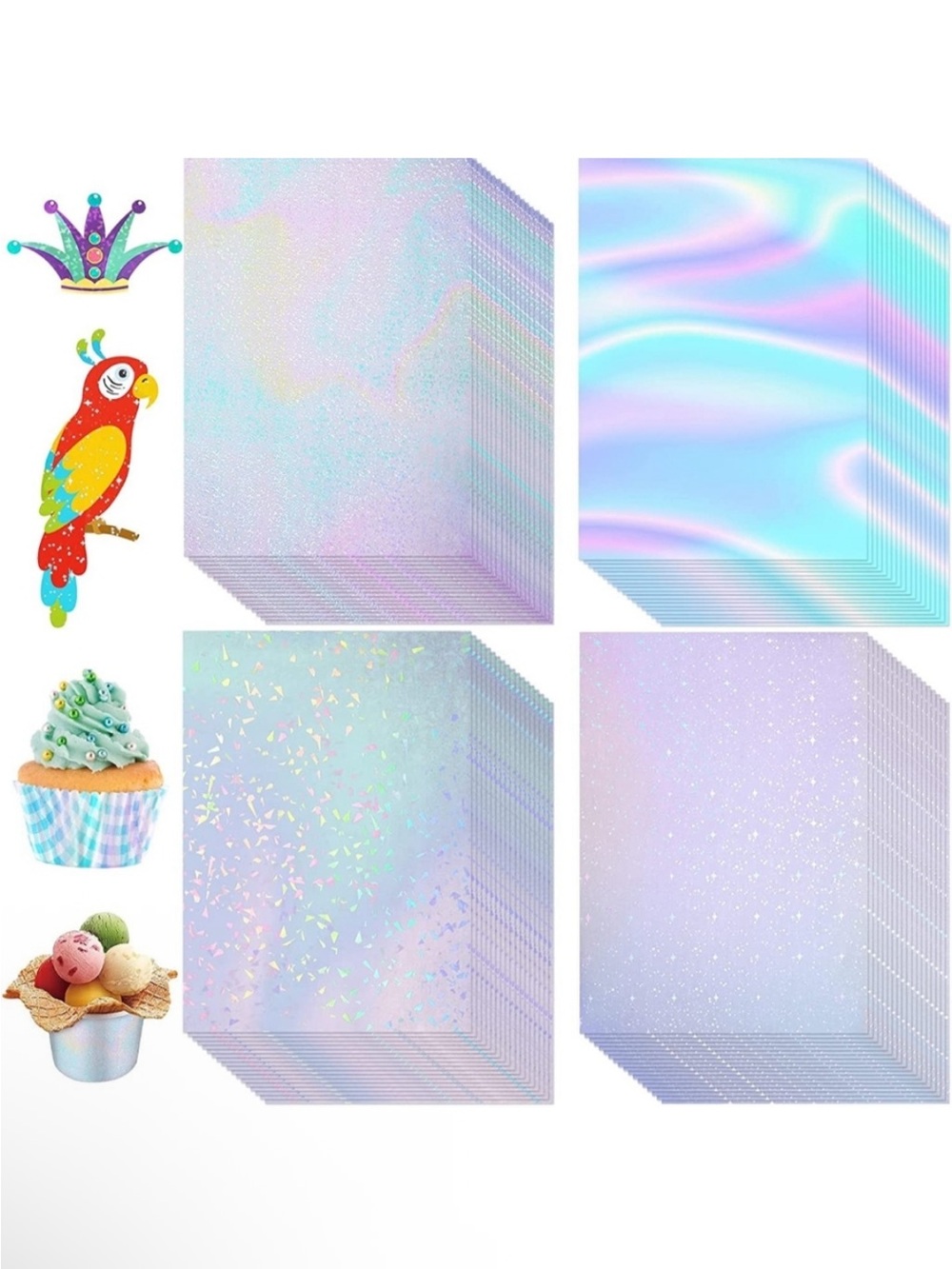 Holographic Sticker Paper -72 sheets